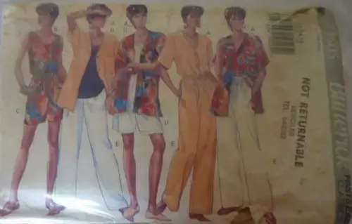 BUTTERICK 3505 TOP-SHORTS-PANTS SIZE 12-14-16 COMPLETE-ZIPLOC BAG