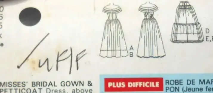 BUTTERICK 5252 BRIDAL GOWN & PETTICOAT SIZE 6-8-10 COMPLETE-UNCUT-F/FOLDED-ZIPLOC BUTTERICK 5252 BRI