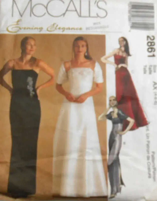 McCALLS 2861 STUNNING LINED DRESS+WRAP SIZE 4-6-8 COMPLETE CUT TO SIZE 8-NO PG 1/2 OF SEWING INST