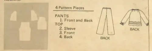 BUTTERICK 6161 GIRLS TOP & PANTS SIZE 3 YEARS COMPLETE