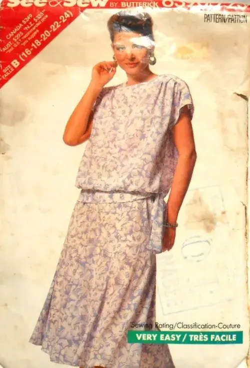 BUTTERICK 6390 TOP & SKIRT SIZE 16-18-20-22-24 COMPLETE SEWING PATTERN