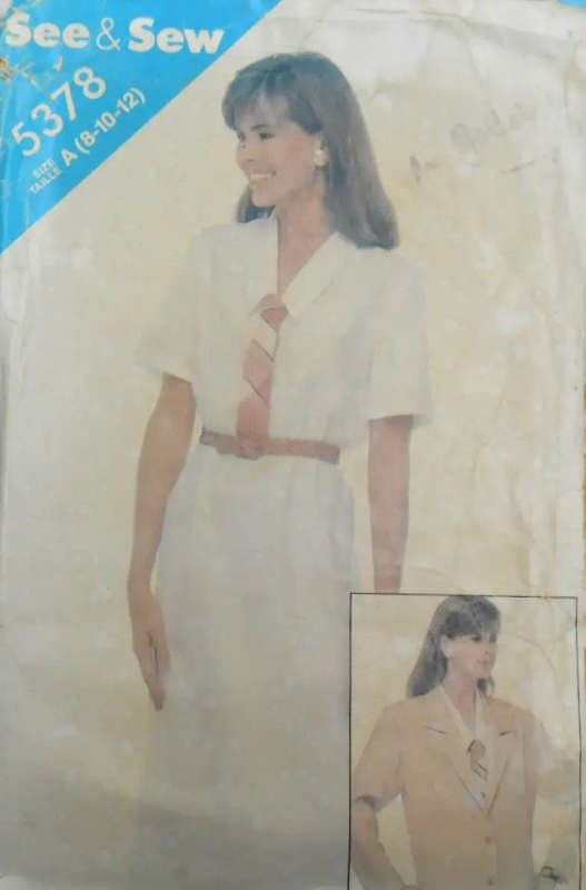 BUTTERICK 5378 JACKET & DRESS SIZE 8-10-12 COMPLETE-CUT TO 12 SEWING PATTERN