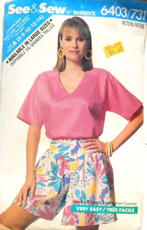 BUTTERICK 6403 TOP & CULOTTES SIZE 6-8-10-12-14 COMPLETE SEWING PATTERN
