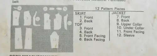 BUTTERICK 6712 JACKET-TOP-SKIRT SIZE 10 -ZIPLOC PG  3 INSTRUCTIONS MISSING  SEWING PATTERN