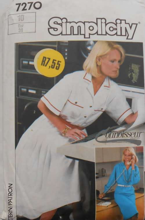 SIMPLICITY 7270 DRESS WITH SKIRT SIZE 10 COMPLETE SEWING PATTERN