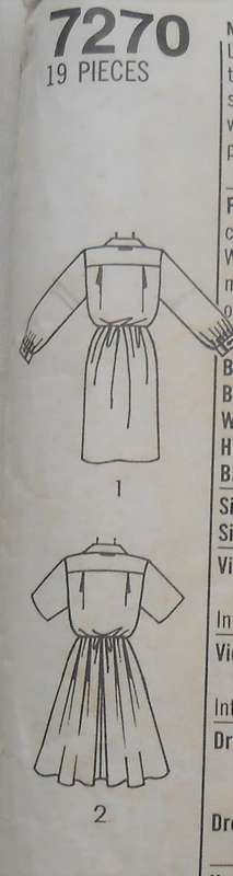 SIMPLICITY 7270 DRESS WITH SKIRT SIZE 10 COMPLETE SEWING PATTERN