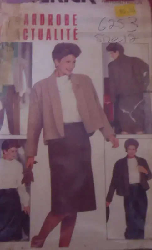 BUTTERICK 6253 JACKET-WAISTCOAT-SKIRT-PANTS-BLOUSE SIZE 10 COMPLETE-ZIPLOC BAG SEWING PATTERN