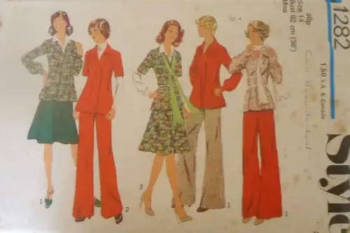 STYLE 1282 TUNIC-SKIRT-PANTS SIZE 14 BUST 92 CM COMPLETE SEWING PATTERN