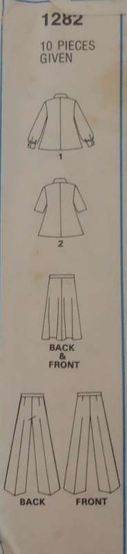STYLE 1282 TUNIC-SKIRT-PANTS SIZE 14 BUST 92 CM COMPLETE SEWING PATTERN