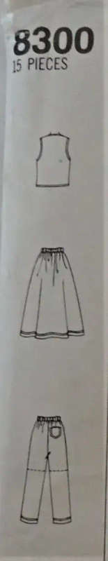 SIMPLICITY 8300 PANTS-SHORTS-SKIRT-WAISTCOAT SIZE HH6-12 COMPLETE SEWING PATTERN