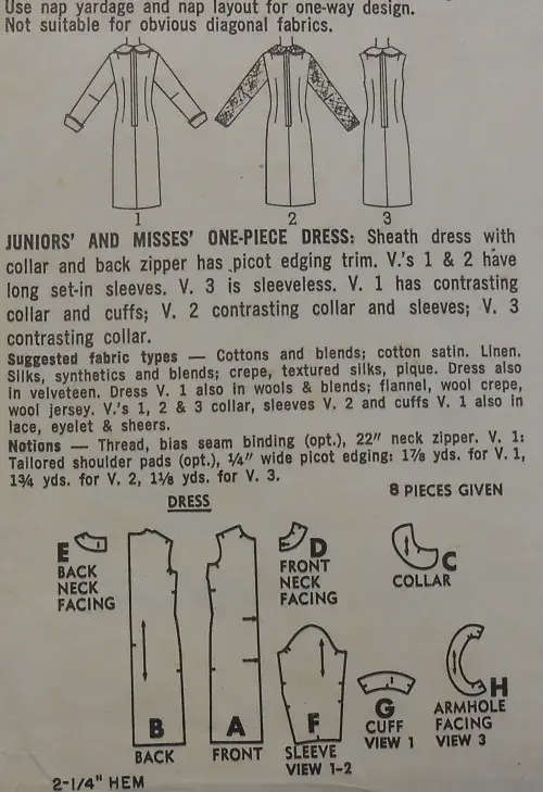 SIMPLICITY 6291 ONE PIECE DRESS SIZE 11 BUST 31 1/2 COMPLETE SEWING PATTERN