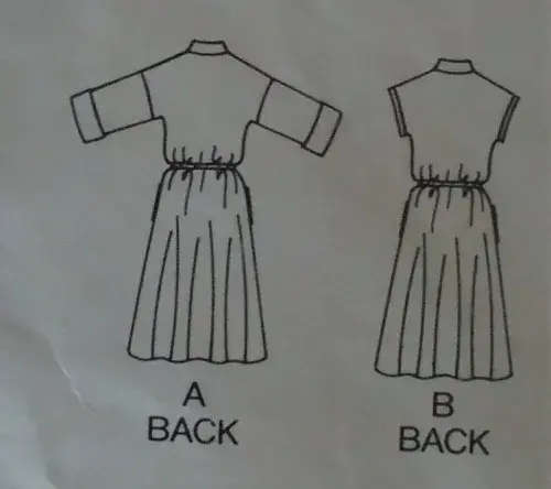 BUTTERICK PATTERN 3872 MADARIN COLLAR DRESS SIZE A 8 +10 + 12 -COMPLETE SEWING PATTERN