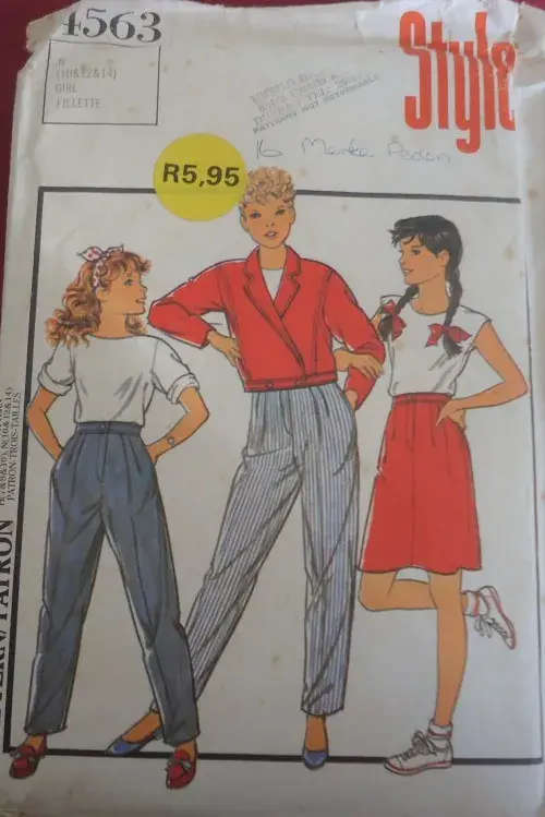 STYLE PATTERNS 4563 GIRLS UNLINED JACKET-SKIRT-PANTS SIZE 10-12-14 YEARS COMPLETE SEWING PATTERN