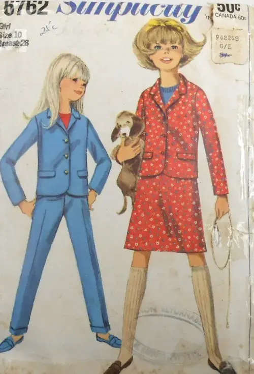 SIMPLICITY 6762 GIRLS JACKET-SKIRT-SLACKS SIZE 10 YEARS BREAST 28 COMPLETE-ZIPLOC - SEWING PATTERN