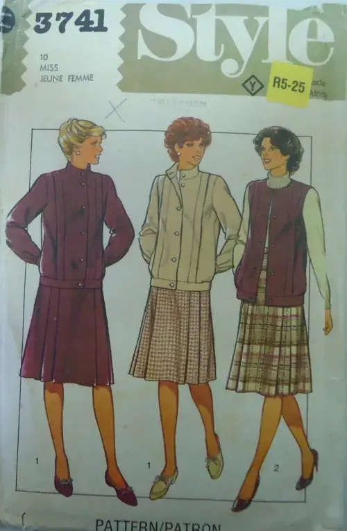 STYLE 3741 LINED JACKET-SLEEVELESS JACKET-SKIRT SIZE 12 COMPLETE - SEWING PATTERN