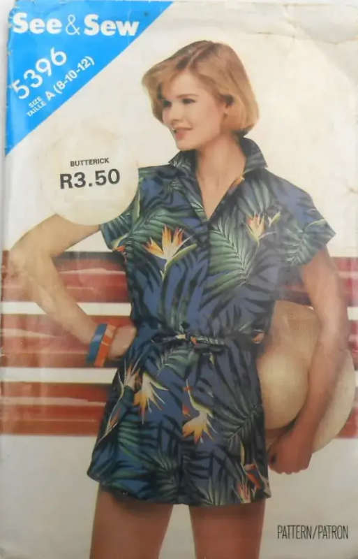 BUTTERICK 5396 TOP & SHORTS SIZE 8-10-12 COMPLETE-CUT TO 12 - SEWING PATTERN