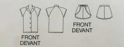 BUTTERICK 5396 TOP & SHORTS SIZE 8-10-12 COMPLETE-CUT TO 12 - SEWING PATTERN