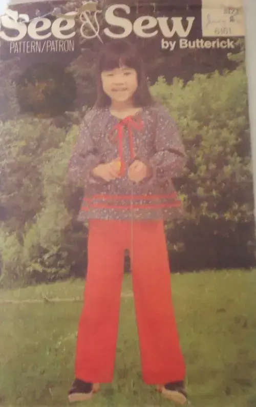 BUTTERICK 6161 GIRL`S TOP & PANTS SIZE 2 YEARS COMPLETE - SEWING PATTERN