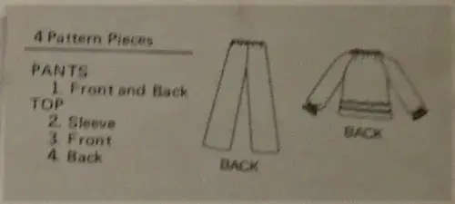 BUTTERICK 6161 GIRL`S TOP & PANTS SIZE 2 YEARS COMPLETE - SEWING PATTERN