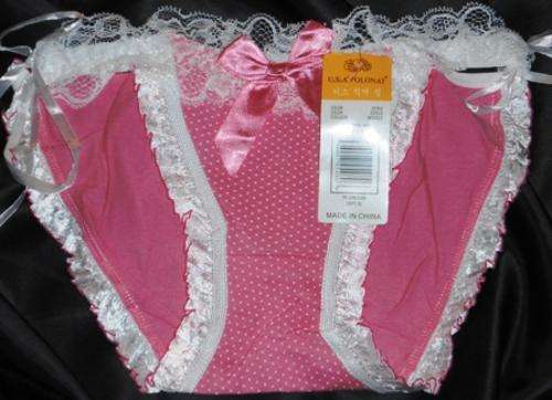 Pretty in light pink panty with white lace!!