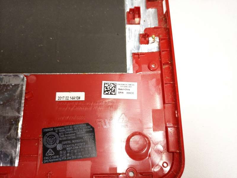 Dell Inspiron 13 3162 Red Bottom Base GNC3C 0GNC3C