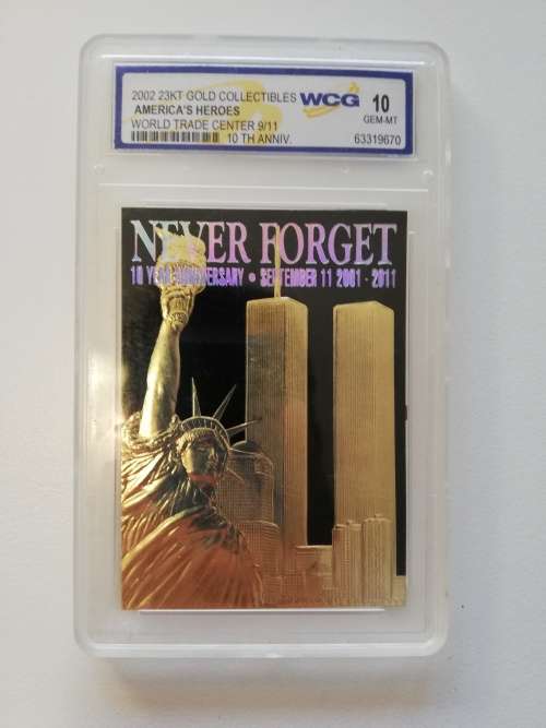 3x Medals and 1x 23kt gold 10 year anniversary 9/11 collectable.