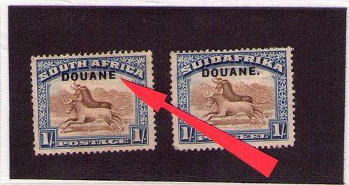 Wildebeest 1/ - with DOUANE overprint - Variety in overprint