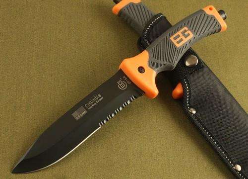 Columbia Bear Grylls Fixed Saw Blade Half-Serrated Knife Knives IN STOCK Lowest Price Valentine Gift