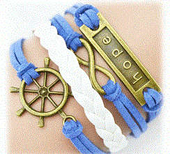 A MUST HAVE - Blue and white infinity bracelet