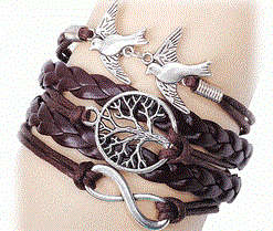 Dark brown infinity bracelet