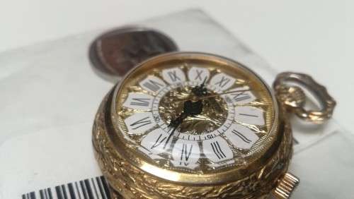 VINTAGE SwissMentor 17J Travel Alarm Pocket watch ,gold plated ,Beautiful,Recently Serviced ,100%