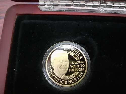 Mandela Red Ribbon Twinset 2012 1/2 ounce gold coin , 1 ounce silver coin. Norway Mint only 2500.