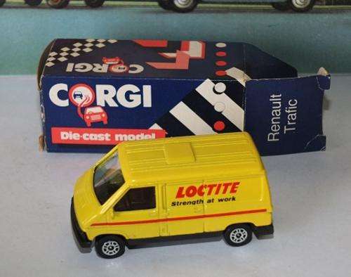Corgi Juniors - Blue Box - Renault Trafic Van - Yellow "Loctite" Mint & Boxed.
