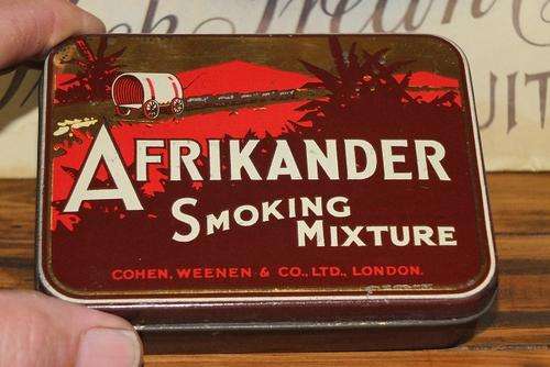 AFRIKANDER SMOKING MIXTURE VINTAGE TOBACCO TIN, C.W. & CO., LONDON.