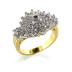 CLUSTER PRONG SET SIMULATED DIAMOND BAND RING SIZE 7***