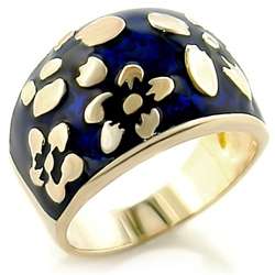 SAPPHIRE BLUE EPOXY THICK BAND RING SIZE 6