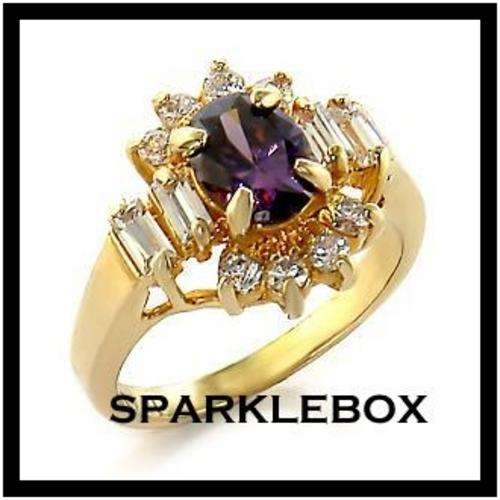 ***R50 STARTING PRICE***Vintage Design Amethyst Simulated Diamond Band Ring***SIZE 7