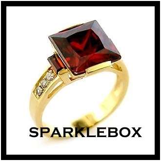 ***R50 STARTING PRICE***Ruby Red Simulated Diamond Band Ring***SIZE 7