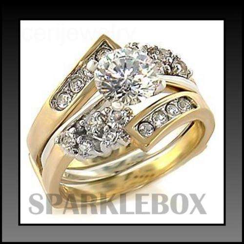 ***R50 STARTING PRICE***2pc Wedding/ Engagement Simulated Diamond Ring Set**SIZE 6