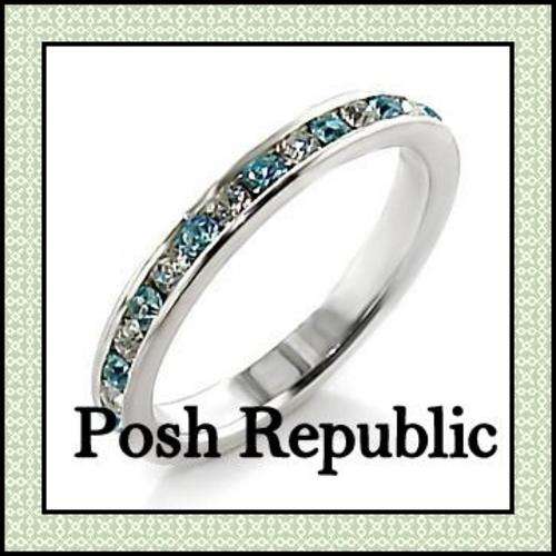 ***NEW STOCK R89 STARTING PRICE***Stylish Topaz Eternity Band Cz Ring***SIZE 7