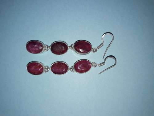 Ruby dangling earrings