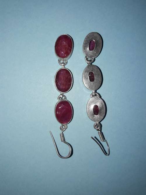 Ruby dangling earrings