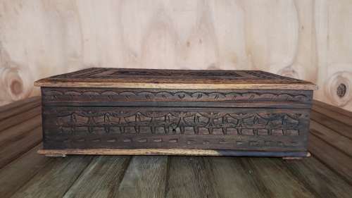 A beautiful wooden carved jewellery box