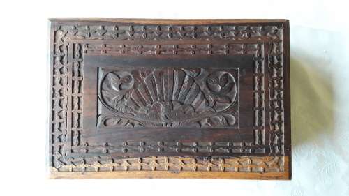 A beautiful wooden carved jewellery box