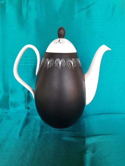 1850s black and white Foley coffee set