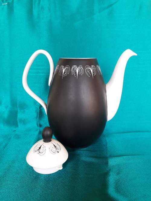 1850s black and white Foley coffee set