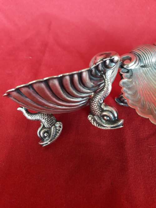 A beautiful pair of EPNS shell shaped holders