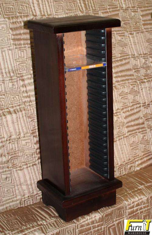CD Rack - SHORT (22CD's) - SOLID WOOD (MAHOGANY)