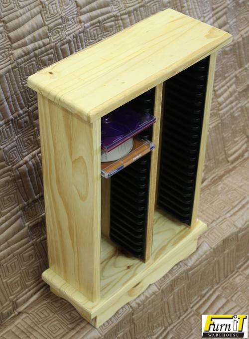 CD Rack - SHORT (44CD's) - SOLID WOOD (NATURAL)
