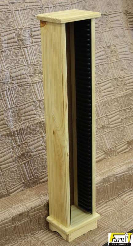 CD Rack - Tall (45CD's) - Solid Wood (Natural)